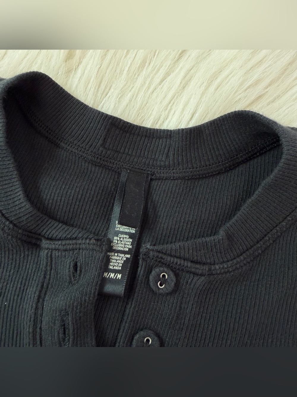 Skins Cropped Ribbed Henley Top - Picture 7 of 8